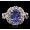 Image 1 : 14KT White Gold 1.93ct Tanzanite and Diamond Ring