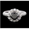 Image 1 : 14KT White Gold 1.75ctw Black Diamond Ring