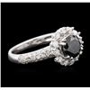 Image 2 : 14KT White Gold 1.75ctw Black Diamond Ring