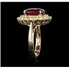 Image 4 : 14KT Yellow Gold 8.16ct Ruby and Diamond Ring