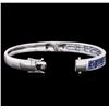 Image 3 : 6.15ctw Sapphire Bangle Bracelet - 14KT White Gold