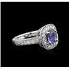 Image 2 : 14KT White Gold 1.23ct Tanzanite and Diamond Ring