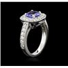 Image 3 : 14KT White Gold 1.23ct Tanzanite and Diamond Ring