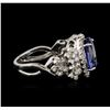 Image 3 : 14KT White Gold 4.31ct Tanzanite and Diamond Ring