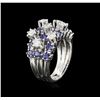 Image 3 : 14KT White Gold 3.08ctw Sapphire and Diamond Ring