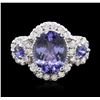 Image 1 : 14KT White Gold 3.26ctw Tanzanite and Diamond Ring