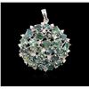 Image 1 : 5.36ctw Alexandrite and Diamond Pendant - 14KT White Gold
