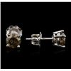 Image 2 : 14KT White Gold 1.15ctw Fancy Brown Diamond Stud Earrings