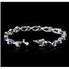 Image 3 : 14KT White Gold 13.65ctw Sapphire and Diamond Bracelet