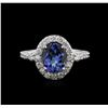 Image 1 : 14KT White Gold 2.20ct Tanzanite and Diamond Ring