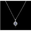 Image 2 : 14KT White Gold 2.73ct Tanzanite and Diamond Pendant With Chain