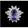 Image 1 : 14KT White Gold 1.56ct Tanzanite and Diamond Ring