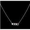 Image 1 : 0.64ctw Blue Diamond Necklace - 14KT White Gold
