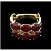 Image 1 : 5.75ctw Ruby and Diamond Ring - 14KT Two-Tone Gold