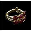 Image 2 : 5.75ctw Ruby and Diamond Ring - 14KT Two-Tone Gold