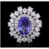 Image 1 : 14KT White Gold 3.44ct Tanzanite and Diamond Ring