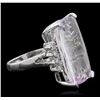 Image 2 : 14KT White Gold 13.30ct Kunzite and Diamond Ring