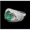 Image 2 : 14KT White Gold 2.50ct Emerald and Diamond Ring