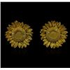 Image 1 : 0.38ctw Diamond Non-Pierced Sunflower Earrings - 18KT Yellow Gold