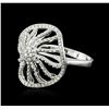 Image 2 : 14KT White Gold 0.90ctw Diamond Ring