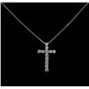 Image 1 : Gucci 0.25ctw Diamond Cross Pendant With Chain - 18KT White Gold