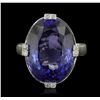 Image 1 : 14KT White Gold 16.98ct Tanzanite and Diamond Ring