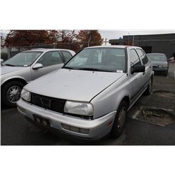 1993 VOLKSWAGEN JETTA GL, 4 DOOR SEDAN, GREY, VIN # 3VWRL01H4PM043957