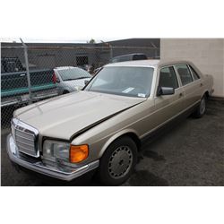 1987 MERCEDES 420 SEL, 4 DOOR SEDAN, BROWN , VIN # WDBCA35D4HA349190