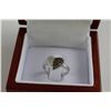 Image 2 : STERLING SILVER DIAMOND HEART RING SET WITH 11 CHAMPAGNE DIAMONDS, INCLUDES $475 CERTIFICATE