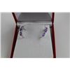 Image 2 : NEW AMETHYST AND DIAMOND 1/2 HOOP EARRINGS, 4 DIAMONDS, STERLING SILVER, INCLUDES $400 CERTIFICATE