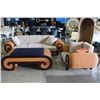 Image 1 : 3PC TANGERINE DREAM COLLECTION SOFA SET; SOFA, CHAIR AND COFFEE TABLE. FEATURES VINYL LEATHER WOVEN