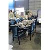 Image 2 : 9PC BLACK PENSHELL DINING TABLE SET BLACK FINISH WITH SILVER LEAF ACCENTS; TABLE WITH 8 CHAIRS