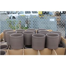 GROUP LOT OF 10 SMALL GREY CERAMIC PLANTERS