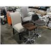 Image 2 : 4 ASSORTED CHAIRS; UPHOLSTERED SIDE CHAIR, LEATHER PADDED BAR STOOL, ETC