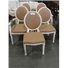 Image 1 : GROUP OF 5 BEIGE LEATHER UPHOLSTERED DINING CHAIRS