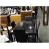 Image 1 : CONTEMPORARY 5PC METAL WITH GLASS TOP DINING SET; TABLE HAS SLIDE OUT LEAF AND COMES WITH 4 BROWN