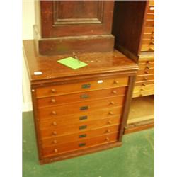 Mahogany Heal's specimen cabinet with seven g…