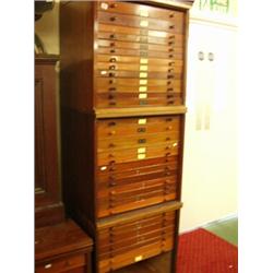 Three stacking mahogany specimen cabinets wit…