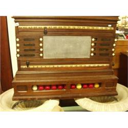 Oak cased snooker scoreboard with slate centr…