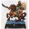 Image 1 : HANDPAINTED 24" LOYALTY WARRIOR RIDING ON HORSEBACK, MADE WITH POLYRESIN