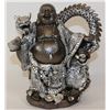 Image 1 : POLYRESIN HAPPY BUDDHA W/ DRAGON STATUE