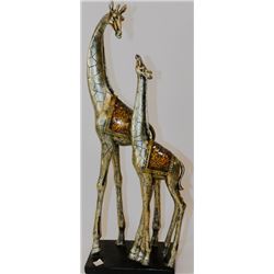 POLYRESIN DOUBLE GIRRAFE STATUE
