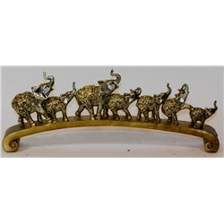 POLYRESIN ELEPHANTS BRIDGE STATUE