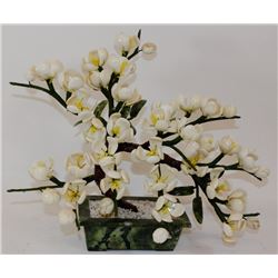 HAND CARVED JADE STONE PLUM BLOSSOM TREE