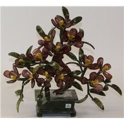 HAND CARVED JADE STONE CAMELLIA