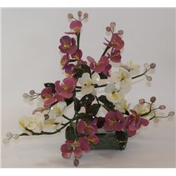 HAND CARVED JADE STONE ORCHID