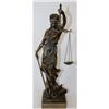 Image 1 : LADY SCALE OF JUSTICE STATUE, POLYRESIN  BODY COATED WITH  BRASS POWDER