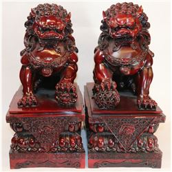 PAIR OF LION FOR PROTECTION  (BEIJING STYLE), POLYRESIN