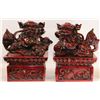 Image 1 : PAIR OF LION FOR PROTECTION  (FUJIN  STYLE), POLYRESIN