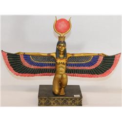 POLYRESIN EGYPTIAN  STATUE- OPEN- WINGS  ISIS